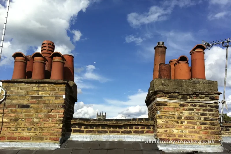 Chimney repair specialist — cracked chimney pots inspected and assessed prior to removal and replacement, Upminster | Allchimney Repairs